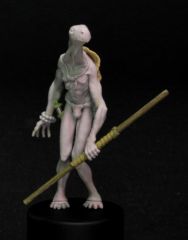 Sculpture d'un homme-tortue