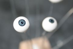 Paire d'yeux de 10mm peints en bleu