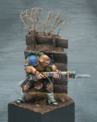 Trencher Cygnar terminé, sur son socle.
