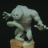 Sculpture d'un monstre grenouille d'après Hellboy de Mignola