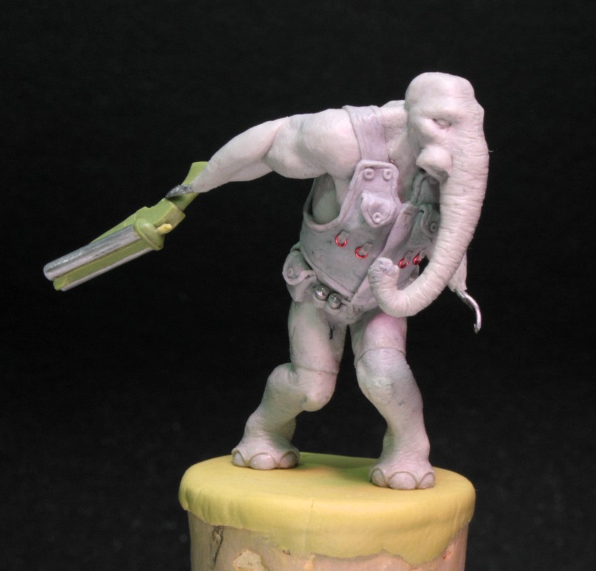 Sculpture d'un homme éléphant (WIP)